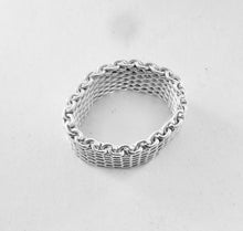 Load image into Gallery viewer, Authentic Tiffany & Co. Somerset Mesh Ring Sterling Silver Band Ring Size 9