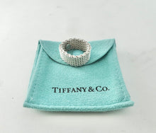 Load image into Gallery viewer, Authentic Tiffany & Co. Somerset Mesh Ring Sterling Silver Band Ring Size 9