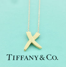 Carica l'immagine nel visualizzatore di Gallery, Authentic Tiffany & Co. Paloma Picasso Graffiti X Necklace 18K Yellow Gold Medium Size Pendant Chain Necklace