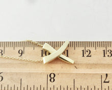 Carica l'immagine nel visualizzatore di Gallery, Authentic Tiffany & Co. Paloma Picasso Graffiti X Necklace 18K Yellow Gold Medium Size Pendant Chain Necklace