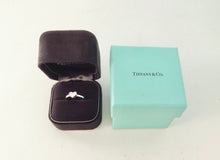 Cargar imagen en el visor de la galería, Authentic Tiffany & Co. Hearts Diamond Ring Platinum Three 3 Diamonds Heart .19 Carat Ring Size 5