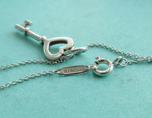 Carica l'immagine nel visualizzatore di Gallery, Authentic Tiffany & Co. Heart Key Pendant Sterling Silver Size Small Charm Necklace