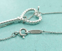 Carica l'immagine nel visualizzatore di Gallery, Authentic Tiffany & Co. Heart Twist Key Sterling Silver Size Medium Key Pendant Charm Necklace