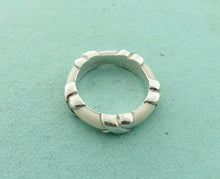 Load image into Gallery viewer, Authentic Tiffany & Co. Enamel Ring Narrow Sterling Silver White Enamel Signature Band Ring Size 4.5