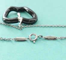 Carica l'immagine nel visualizzatore di Gallery, Authentic Tiffany & Co. Elsa Peretti Apple Necklace Black Jade Sterling Silver Large Pendant Charm Necklace