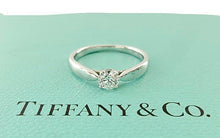 Carica l'immagine nel visualizzatore di Gallery, Authentic Tiffany & Co. Diamond Ring Platinum Solitaire Harmony .25 Carat Wedding Engagement Diamond Ring Size 4.75