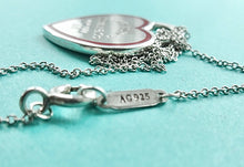 Carica l'immagine nel visualizzatore di Gallery, Authentic Tiffany & Co. Return to Tiffany Heart Charm Red Enamel Sterling Silver Size Medium Pendant Necklace