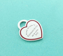 Carica l'immagine nel visualizzatore di Gallery, Authentic Tiffany & Co. Return to Tiffany Heart Charm Red Enamel Sterling Silver Size Medium Pendant Necklace