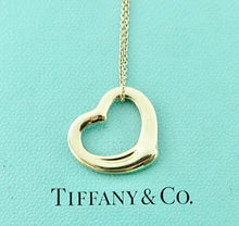 Load image into Gallery viewer, Authentic Tiffany & Co Elsa Peretti Open Heart Necklace 22mm Yellow Gold 18K Pendant Necklace