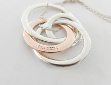 Load image into Gallery viewer, Authentic Tiffany & Co. 1837 Interlocking Circles Necklace Pendant Sterling Silver Rubedo Four Rings Necklace Size Large