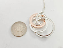 Load image into Gallery viewer, Authentic Tiffany & Co. 1837 Interlocking Circles Necklace Pendant Sterling Silver Rubedo Four Rings Necklace Size Large