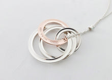 Load image into Gallery viewer, Authentic Tiffany & Co. 1837 Interlocking Circles Necklace Pendant Sterling Silver Rubedo Four Rings Necklace Size Large