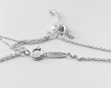 Cargar imagen en el visor de la galería, Authentic Tiffany & Co. Heart Key Diamond Sterling Silver Key Pendant Charm Necklace