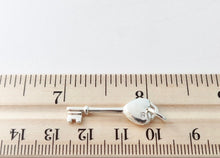 Carica l'immagine nel visualizzatore di Gallery, Authentic Tiffany & Co. Heart Key Diamond Sterling Silver Key Pendant Charm Necklace