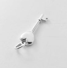 Carica l'immagine nel visualizzatore di Gallery, Authentic Tiffany & Co. Heart Key Diamond Sterling Silver Key Pendant Charm Necklace