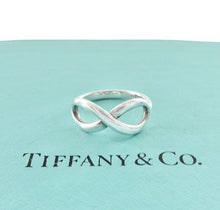 Load image into Gallery viewer, Authentic Tiffany & Co. Infinity Ring Sterling Silver Infinity Figure 8 Band Ring Size 4.5