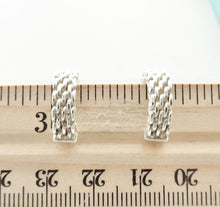 Load image into Gallery viewer, Authentic Tiffany & Co. Mesh Earrings Sterling Silver Somerset Small Hoop Pierced Earrings