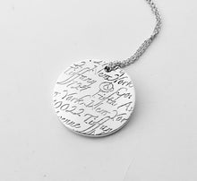 Cargar imagen en el visor de la galería, Authentic Tiffany & Co. Notes “Fifth Avenue” Necklace Round Sterling Address Silver Large Pendant Necklace