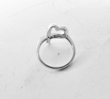 Load image into Gallery viewer, Authentic Tiffany & Co. Paloma Picasso Gold Diamond Heart Ring 18K White Gold Loving Heart Diamond Ring Size 5.5