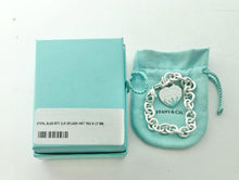 Carregar imagem no visualizador da galeria, Authentic Return to Tiffany Splash Heart Bracelet Tiffany & Co. Sterling Silver Color Blue Enamel Medium Heart Tag Bracelet Size Small