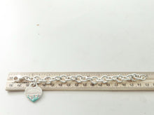 Carregar imagem no visualizador da galeria, Authentic Return to Tiffany Splash Heart Bracelet Tiffany & Co. Sterling Silver Color Blue Enamel Medium Heart Tag Bracelet Size Small