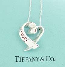 Carregar imagem no visualizador da galeria, Authentic Tiffany & Co. Paloma Picasso Loving Heart Love Necklace Sterling Silver Red Enamel Graffiti Large Pendant Necklace