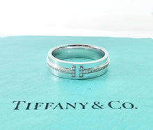 Carregar imagem no visualizador da galeria, Authentic Tiffany T Wide Diamond Ring White Gold Round Diamonds Tiffany & Co. 18K Ring Size 9