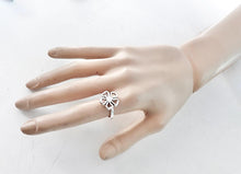 Load image into Gallery viewer, Authentic Tiffany & Co. Flower Ring Sterling Silver Open Stencil Hibiscus Flower Band Ring Size 6