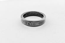 Load image into Gallery viewer, Authentic Tiffany & Co. 1837 Narrow Titanium Ring T Co Concave Thin Band Ring Size 5