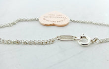 Carregar imagem no visualizador da galeria, Authentic Return to Tiffany Heart Bracelet Rubedo Sterling Silver Double Chain Bracelet 6.75 Inches