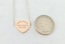 Carregar imagem no visualizador da galeria, Authentic Return to Tiffany Heart Bracelet Rubedo Sterling Silver Double Chain Bracelet 6.75 Inches