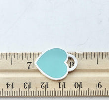 Carica l'immagine nel visualizzatore di Gallery, Authentic Tiffany & Co. Blue Enamel Heart Tag Charm Size Medium Sterling Silver Pendant Necklace