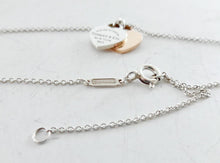 Load image into Gallery viewer, Authentic Return to Tiffany Mini Heart Tag Necklace Sterling Silver Rose Gold Double Hearts 18K Gold Pendants Necklace