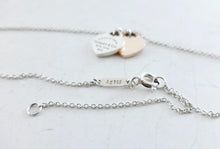 Load image into Gallery viewer, Authentic Return to Tiffany Mini Heart Tag Necklace Sterling Silver Rose Gold Double Hearts 18K Gold Pendants Necklace
