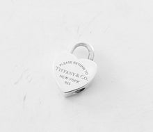 Carica l'immagine nel visualizzatore di Gallery, Authentic Tiffany & Co. Return to Tiffany Heart Lock Sterling Silver Padlock (opens and closes) Pendrant Necklace
