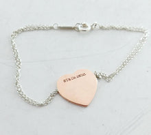 Carregar imagem no visualizador da galeria, Authentic Return to Tiffany Heart Bracelet Rubedo Sterling Silver Double Chain Bracelet 6.75 Inches