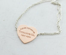 Carregar imagem no visualizador da galeria, Authentic Return to Tiffany Heart Bracelet Rubedo Sterling Silver Double Chain Bracelet 6.75 Inches