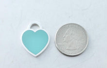 Carica l'immagine nel visualizzatore di Gallery, Authentic Tiffany & Co. Blue Enamel Heart Tag Charm Size Medium Sterling Silver Pendant Necklace