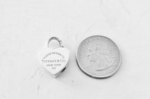 Carica l'immagine nel visualizzatore di Gallery, Authentic Tiffany & Co. Return to Tiffany Heart Lock Sterling Silver Padlock (opens and closes) Pendrant Necklace
