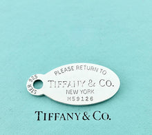 Carregar imagem no visualizador da galeria, Authentic Tiffany & Co. Return to Tiffany Dog Tag Necklace Sterling Silver Large Oval Pendant Necklace