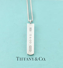 Laden Sie das Bild in den Galerie-Viewer, Authentic Tiffany & Co. 1837 Necklace Sterling Silver Bar Pendant Snake Chain Necklace