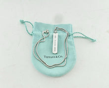 Load image into Gallery viewer, Authentic Tiffany & Co. 1837 Necklace Sterling Silver Bar Pendant Snake Chain Necklace