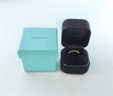 Load image into Gallery viewer, Authentic Tiffany T&CO Gold Diamond Ring 18K Triple Diamonds Rose Gold 3mm Band Ring Size 5.5