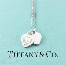 Carica l'immagine nel visualizzatore di Gallery, Authentic Tiffany & Co. Return to Tiffany Heart Necklace Sterling Silver Double Mini Hearts Pendant Necklace 16 Inches