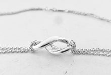 Carica l'immagine nel visualizzatore di Gallery, Authentic Tiffany Co. Infinity Necklace Sterling Silver Figure 8 Double Chain Vintage Necklace 16 Inches