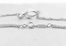 Carica l'immagine nel visualizzatore di Gallery, Authentic Tiffany Co. Infinity Necklace Sterling Silver Figure 8 Double Chain Vintage Necklace 16 Inches
