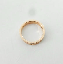 Load image into Gallery viewer, Authentic Tiffany T&CO Gold Diamond Ring 18K Triple Diamonds Rose Gold 3mm Band Ring Size 5.5