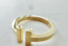 Load image into Gallery viewer, Authentic Tiffany T Square Gold Ring 18K Yellow Gold Tiffany & Co. Band Ring Size 8.5