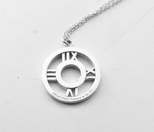 Cargar imagen en el visor de la galería, Tiffany & Co. Atlas Necklace Roman Numerals Round Circle Pendant Sterling Silver Necklace Size Medium