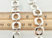 Carica l'immagine nel visualizzatore di Gallery, Authentic Tiffany & Co. Square Cushion Necklace Toggle Clasp Round Cutout Link Sterling Silver Necklace